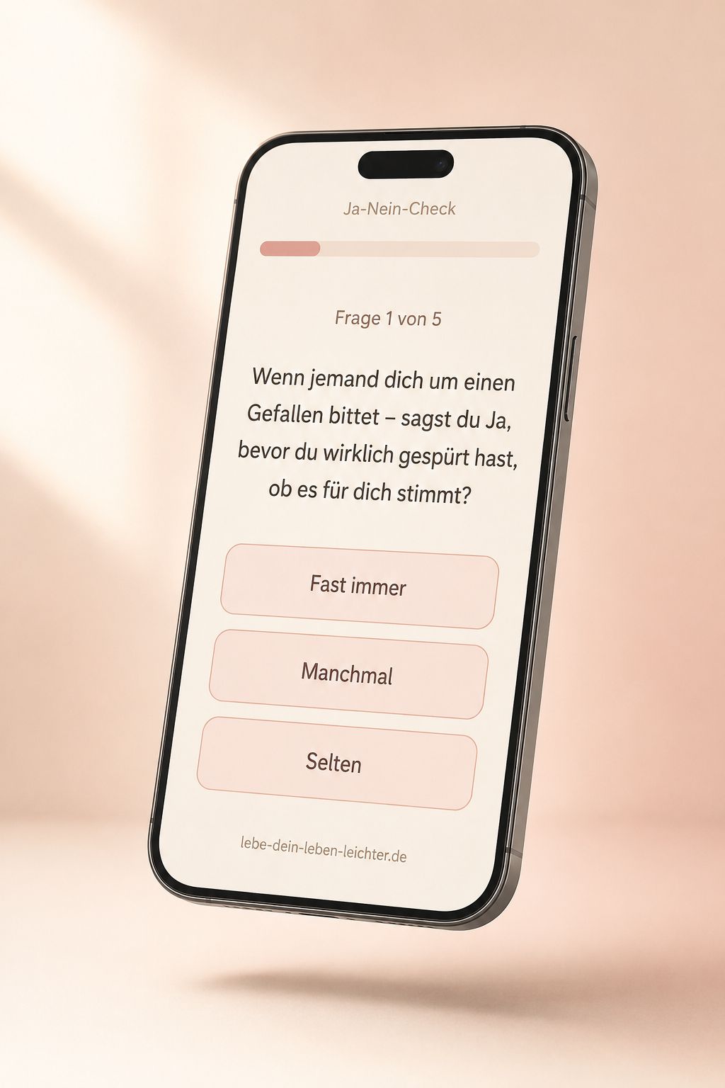 Mockup des kostenlosen Ja-Nein-Checks